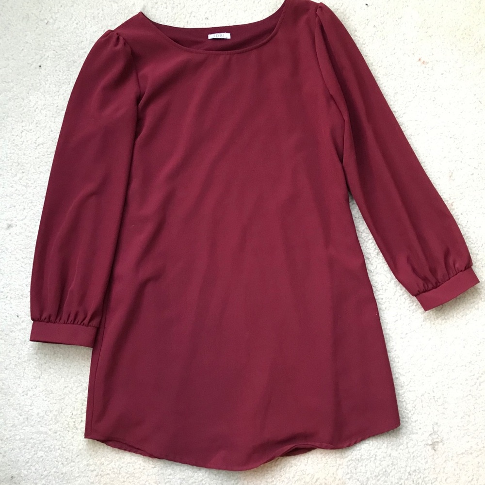 Maroon Shift Tobi Dress